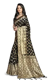 Stylish Black Art Silk Saree with Blouse piece For Women-thumb2