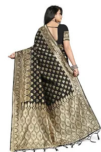 Stylish Black Art Silk Saree with Blouse piece For Women-thumb3