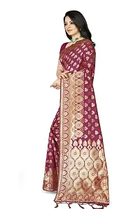 Stylish Maroon Art Silk Saree with Blouse piece For Women-thumb1