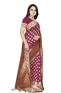 Stylish Maroon Art Silk Saree with Blouse piece For Women-thumb2