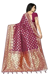 Stylish Maroon Art Silk Saree with Blouse piece For Women-thumb3