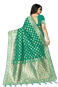 Stylish Green Art Silk Saree with Blouse piece For Women-thumb1