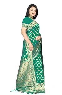 Stylish Green Art Silk Saree with Blouse piece For Women-thumb2