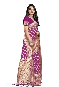 Stylish Maroon Art Silk Saree with Blouse piece For Women-thumb1