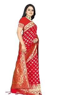 Stylish Red Art Silk Saree with Blouse piece For Women-thumb1