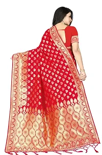 Stylish Red Art Silk Saree with Blouse piece For Women-thumb3