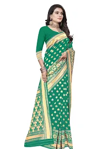 Stylish Green Art Silk Saree with Blouse piece For Women-thumb2