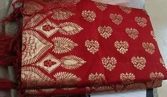 Stylish Red Art Silk Saree with Blouse piece For Women-thumb1