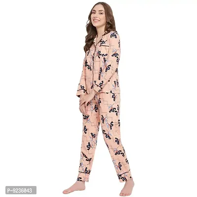 La Intimo BOLDGAL Printed Pyjama  Shirt Set-thumb4