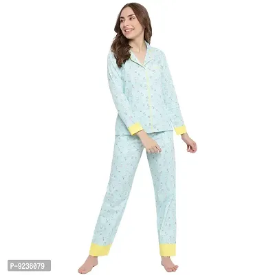 La Intimo Rosy Rabbit Print Pyjama  Shirt Set