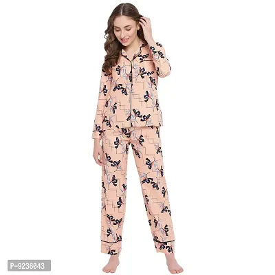 La Intimo BOLDGAL Printed Pyjama  Shirt Set-thumb0