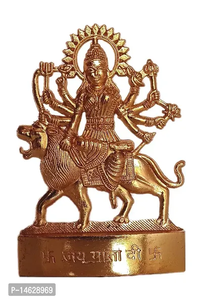 FLAIMYST Metal Goddess Durga MATA Murti for Home and Office Pooja Decorations and Car Dashboard and Gift Purpose-thumb3