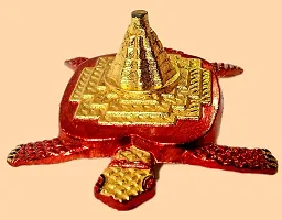 FLAIMYST? Brass Meru Shree Yantra Tortoise for Good Luck for Home  Office (6.5 Centimeters)-thumb3