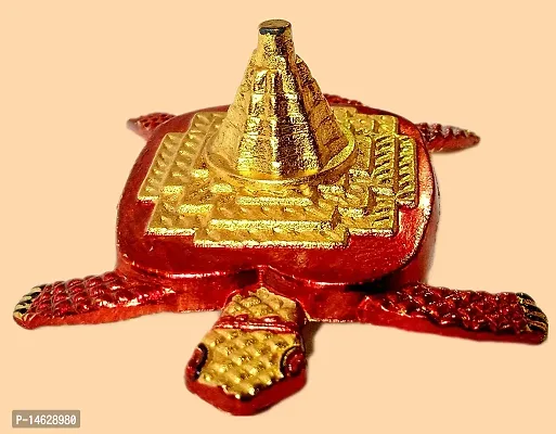 FLAIMYST? Brass Meru Shree Yantra Tortoise for Good Luck for Home  Office (6.5 Centimeters)-thumb4