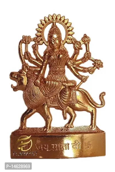 FLAIMYST Metal Goddess Durga MATA Murti for Home and Office Pooja Decorations and Car Dashboard and Gift Purpose