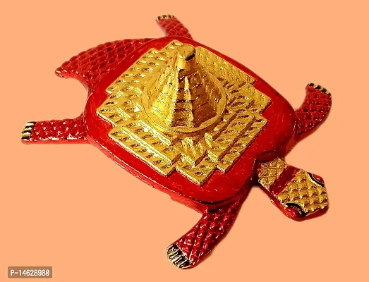 FLAIMYST? Brass Meru Shree Yantra Tortoise for Good Luck for Home  Office (6.5 Centimeters)-thumb3