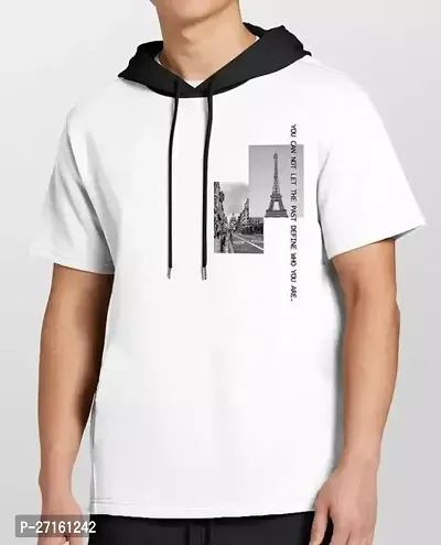 Trendy White Polyester Hooded Tees For Men-thumb0