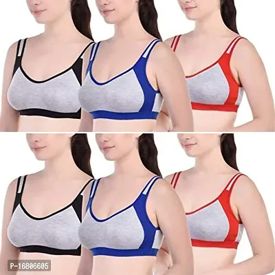 Women And Girls Sports Bra Pack Of 6 Multicolour