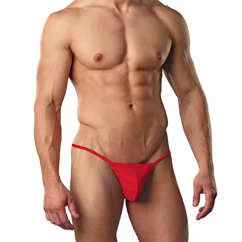 Elegant Polyester Solid String Briefs For Men