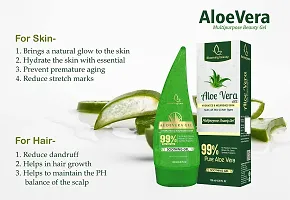 Blooming beauty Natural Aloe Vera Gel for Face Skin Body Hair Multipurpose Moisturizer for Acne, Scars, Aleovera Gel for Pimples Wrinkles Acne Patches Dark Circles (120ml Pack of 1)-thumb4