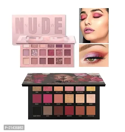 MISSDOLL BEAUTY Rose Gold Remastered Edition + Nude Edition Eyeshadow Makeup Kit (Combo Kit of 2 Eyeshadow) Matte And Shimmers Finish