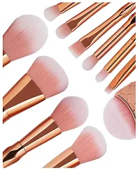 MISS DOLL BEAUTY 11 Pcs Rose Gold Makeup Brush Set Professional Unicorn Shiny Gold Diamond Makeup Brush Set Professional Foundation Powder Cream Blush Brush Kits-thumb2