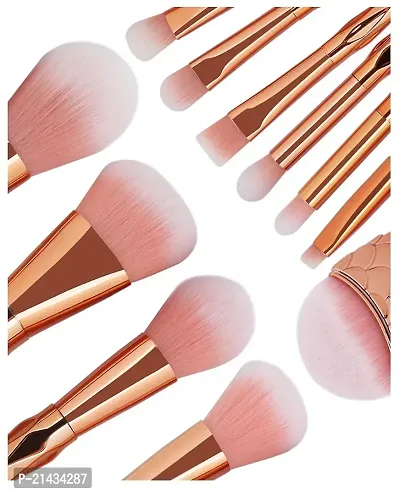 MISS DOLL BEAUTY 11 Pcs Rose Gold Makeup Brush Set Professional Unicorn Shiny Gold Diamond Makeup Brush Set Professional Foundation Powder Cream Blush Brush Kits-thumb3