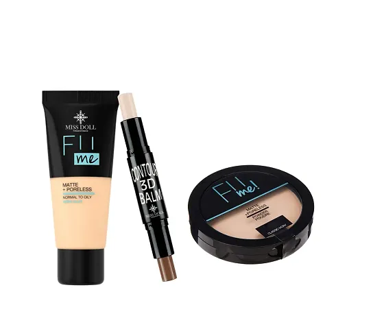 MISS DOLL FII ME POWDER Pore-less Oil Control Compact Powder- All Day Finish Face -FII Me Highlighter Blender