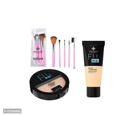 MISSDOLL ?Beauty Fii Me Matte+Poreless Liquid Tube Foundation Natural  FiiME POWDER Pore-less Oil Control Compact Powder (Item 3) (Item 3)