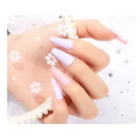 MISSDOLL Best Quality Artificial White Nails Set With Glue Reusable Fake Nails Set False Nails - 100 Pcs (Combo Set 4)-thumb1