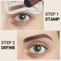 MISSDOLL Professional Beauty Eyebrow Color Stamper with Stencils and 2 Pcs Eye Brushes (BLACK)-thumb1