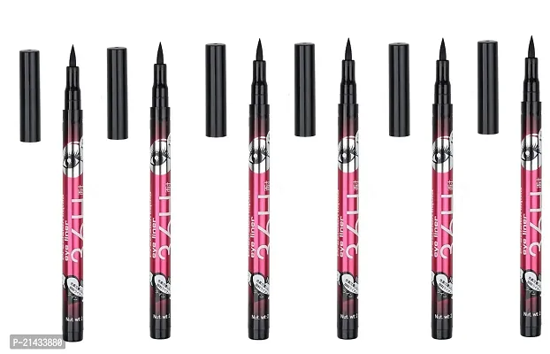 SIRF TUM 7 PARTY Sketch Eyeliner 36H Hours Stay Waterproof  Long Lasting Pack of 6, Gram 2.5g (100% Black)