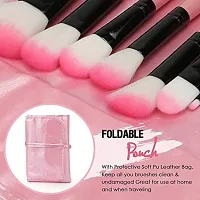 MISSDOLL BEAUTY Soft Bristle Makeup Brush Set with PU Leather Case - Black, 24 Pieces, 24 in 1 makeup brush Pink (PINK)-thumb2