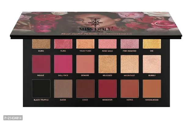 MISS DOLL BEAUTY Rose Gold Remastered Eyeshadow Palette - 18 Color Eye Shadow Palette with Mirror - include Matte and Shimmer, Natural Velvet Texture Long Lasting Makeup set with 5pcs Makeup Brush (Nude+Rose Gold+Brush Set)-thumb3