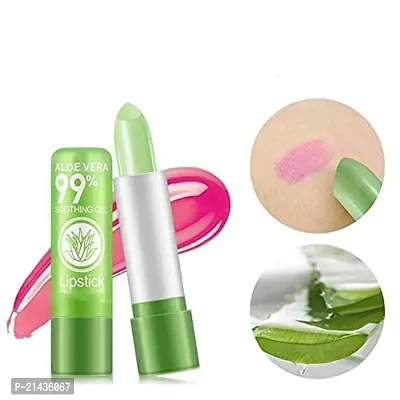 Aloe Vera Lipstick, Long Lasting Nutritious Soothing Lip Balm, Lips Moisturizing Magic Temperature Color Change Lipstick, Lip Care pack of 5-thumb3