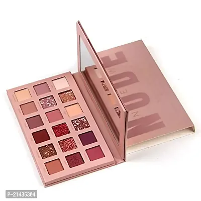 MISS DOLL BEAUTY 18 Color Eyeshadow Palette with Mirror - include Matte Shimmer  Glitter Blending, Natural Nudes Velvet-thumb2