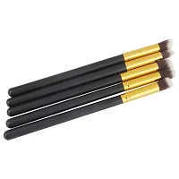 TRS Fiber Bristle Makeup Brushes- Black and Golden Foundation Eyeshadow Eyebrow Eyeliner Blush Powder Concealer black brush Paack of 10-thumb2