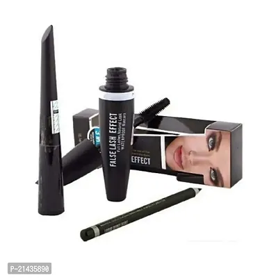 MISSDOLL combo waterproof eyeliner,mascara,eyebrow pencil with kajal and crazy lip balm pair of 2 (set of 6)-thumb2