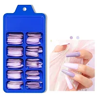 MISS DOLL BEAUTY Quality 3D Artificial Nails Set Acrylic Fake False Nails Set of 100 Pcs Artificial Nails with Nail Glue White set of 100+Nailpai...-thumb1