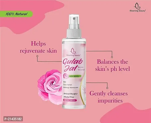 Blooming beauty Rose Petals Pure  Natural Rose Water | Gulab Jal ? Spray Rose Water For Face | Rose Water for women (120ml Pack of 2)-thumb2