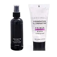 MISS DOLL Super Quality ILLUMINATING WATERPROOF PRIMER WITH MATTE MAKEUP FIXER FOR LONG LASTING MAKEUP Primer - 150 ml (Transperent) - 150 ml (Transparent)-thumb4