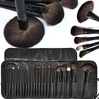 MISSDOLL BEAUTY Soft Bristle Makeup Brush Set with PU Leather Case - Black, 24 Pieces, 24 in 1 makeup brush Pink (BLACK)-thumb2