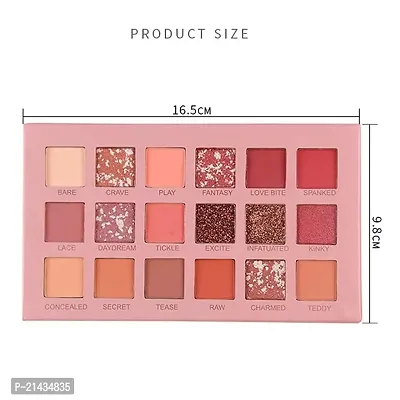 MISSDOLL BEAUTY Professional 18 Color Pigmented Eyeshadow Makeup Palette Glitter Velvet Texture Blendable Long Lasting Eye Shadow Pallets (New Nude Edition) Matte  Shimmery Finish-thumb4