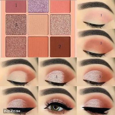 MISS DOLL BEAUTY 18 Color Eyeshadow Palette with Mirror - include Matte Shimmer  Glitter Blending, Natural Nudes Velvet-thumb5