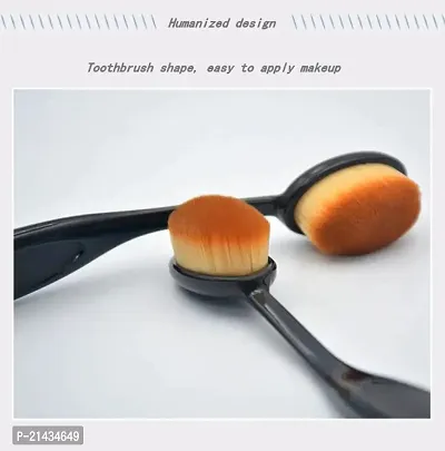 MISS DOLL Professional Makeup Brushes Tool Foundation Brush Flat Brush Cream Makeup Brush And Oval Foundation Brush Black  Beauty Blender (pack of 4)-thumb4