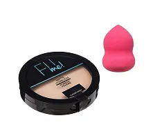 New MISS DOLL FII MEE POWDER Pore-less Oil Control Compact Powder To Absorbs- All Day Matte Finish Face Makeup-Fit Skin Matte-Pore-less Liquid Tube Foundations,Blender Puff Set-3-thumb1