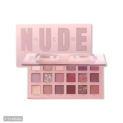 MISS DOLL BEAUTY 18 Color Eyeshadow Palette with Mirror - include Matte Shimmer  Glitter Blending, Natural Nudes Velvet-thumb0