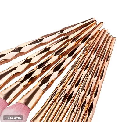 MISS DOLL BEAUTY 11 Pcs Rose Gold Makeup Brush Set Professional Unicorn Shiny Gold Diamond Makeup Brush Set Professional Foundation Powder Cream Blush Brush Kits-thumb5