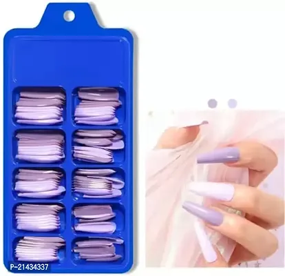 MISSDOLL Best Quality Artificial White Nails Set With Glue Reusable Fake Nails Set False Nails - 100 Pcs (Combo Set 4)-thumb3