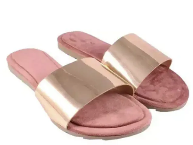 Elegant Leather Self Design Fashion Flats For Women